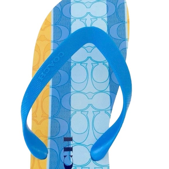 NWT Coach Zak Striped Flip Flops - Picture 2 of 12